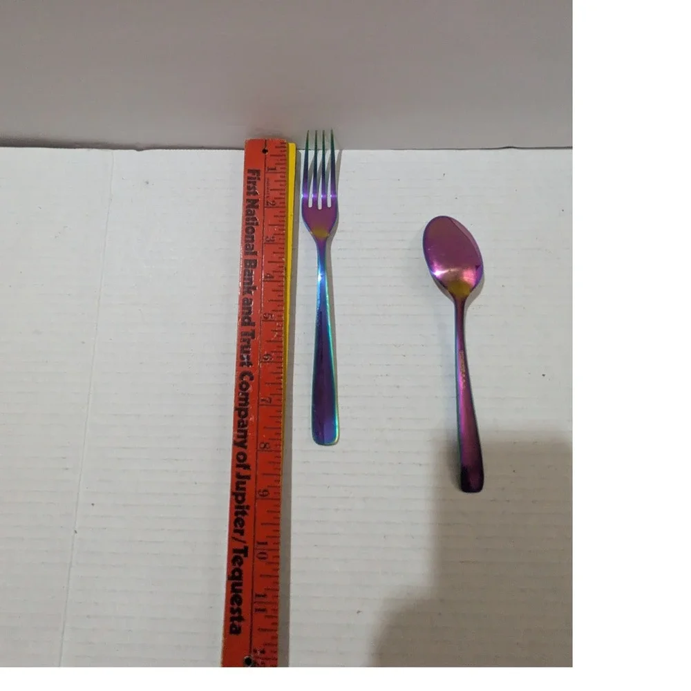 Cambridge Rainbow Titanium Flatware Set 2pc Iridescent Fork Spoon 2019‎
